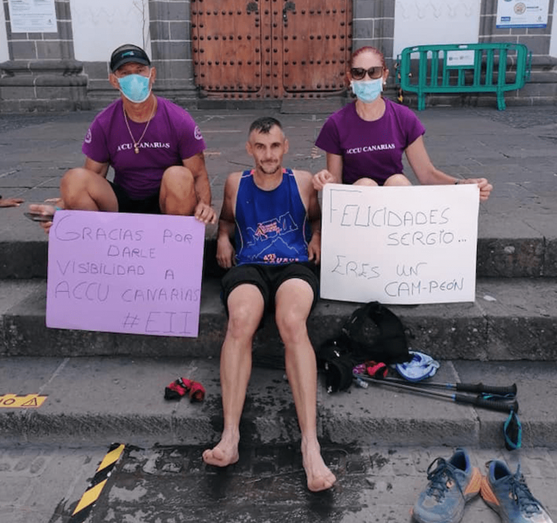 Serguio Guedes, a su llegada a Teror (Foto TA)